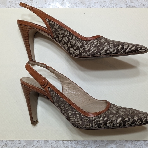 Coach sling back heels size 7.5 - Picture 7 of 8